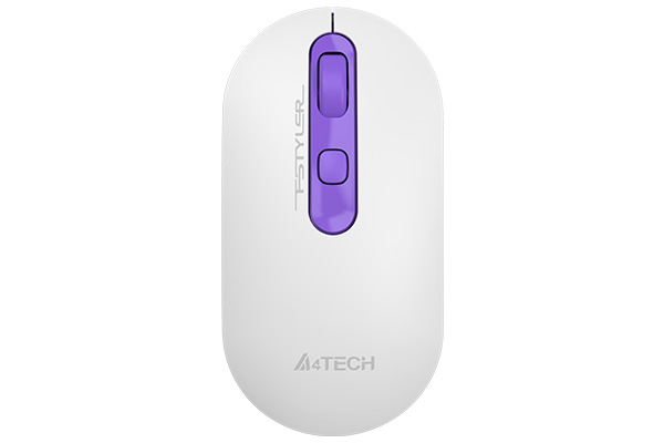 

Мышь беспроводная A4Tech Fstyler FG20, 2000dpi, оптическая светодиодная, USB, белый/фиолетовый (FG20 (TULIP)), Fstyler FG20