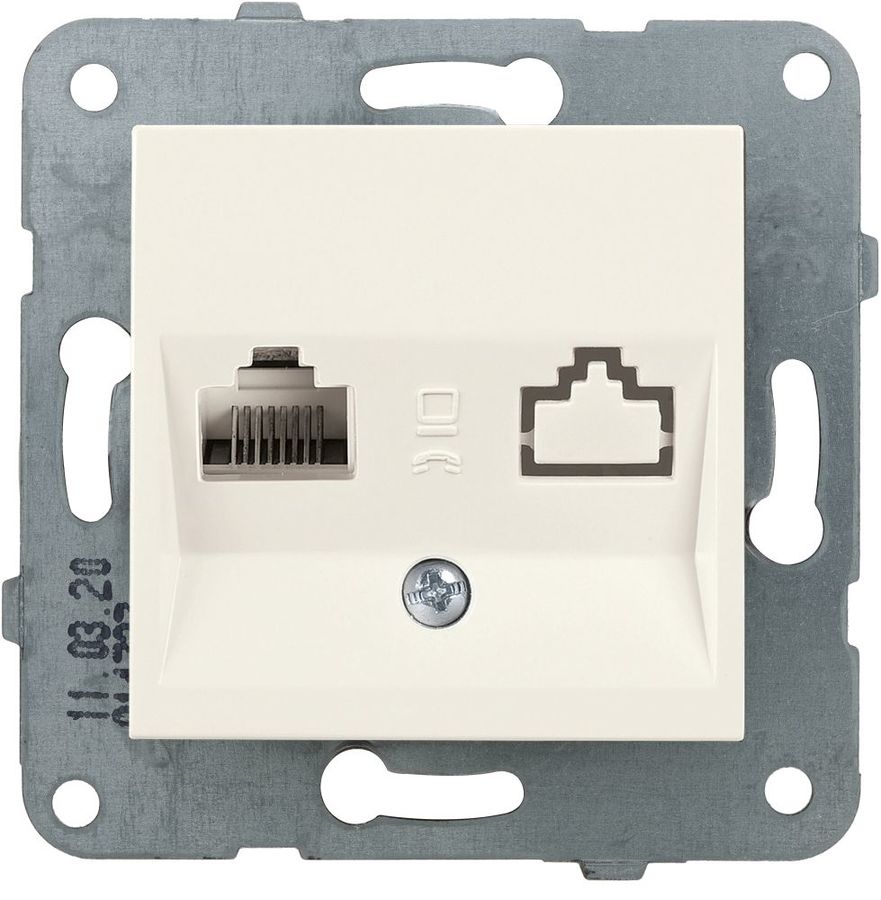 

Розетка RJ-45 скрытый монтаж, механизм без рамки, бежевый, PANASONIC Karre Plus & Arkedia Slim (WKTT04052BG-RU)