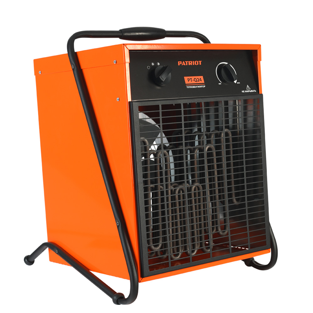 

Тепловая пушка электрическая 240 м² 24 кВт, 1700 м³/час, 380/400 В, IP20, PATRIOT PT-Q 24 (633307245), Оранжевый, PT-Q 24