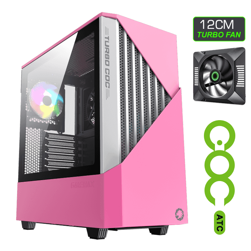 

Корпус GameMax Contac COC WP, ATX, Midi-Tower, 2xUSB 3.0, USB 3.1, RGB подсветка, белый/розовый, без БП (Contac COC WP), Contac COC WP
