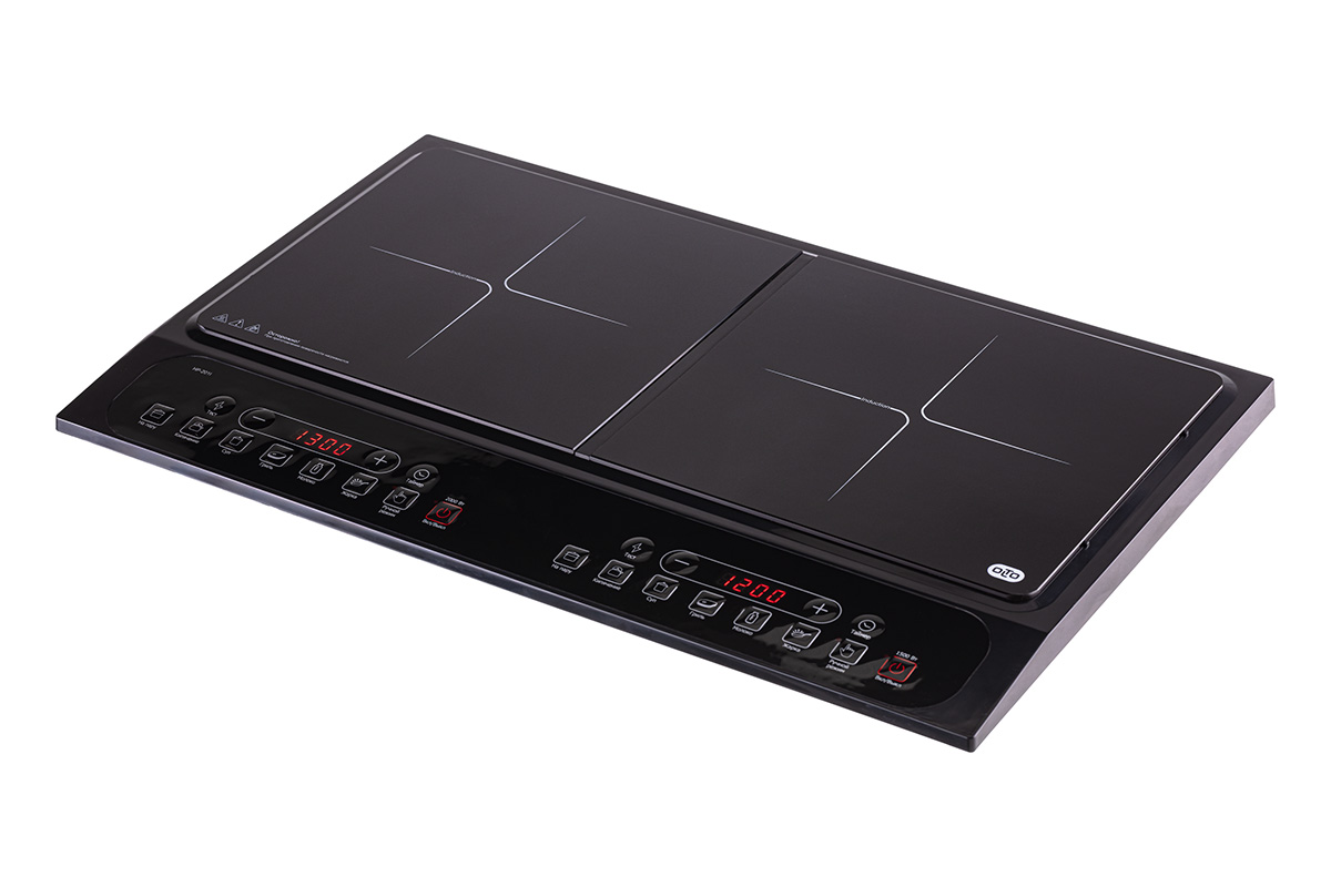 

Плита компактная электрическая Olto HP-201I, стеклокерамика, индукционная, 3400Вт, конфорок - 2шт., черный (HP-201I), HP-201I