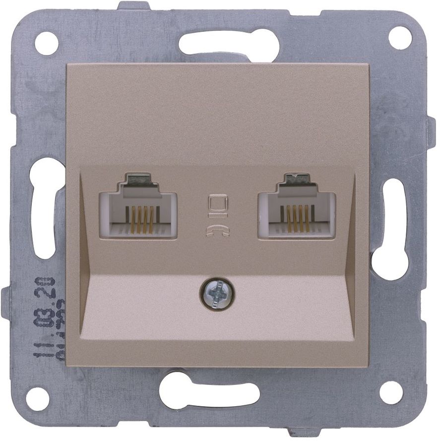 

Розетка RJ-11 скрытый монтаж категория 3, механизм без рамки, бронзовый, PANASONIC Karre Plus & Arkedia Slim (WKTT04122BR-RU)
