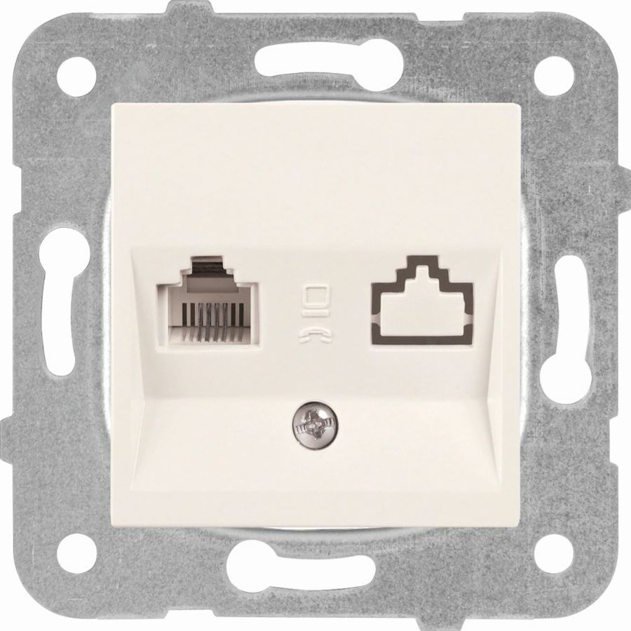 

Розетка RJ-45 скрытый монтаж, механизм без рамки, бежевый, PANASONIC Karre Plus & Arkedia Slim (WKTT04042BG-RU)