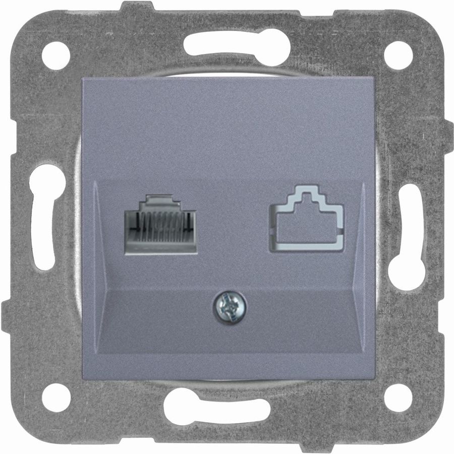 

Розетка RJ-45 скрытый монтаж, механизм без рамки, серебро, PANASONIC Karre Plus & Arkedia Slim (WKTT04052SL-RU)