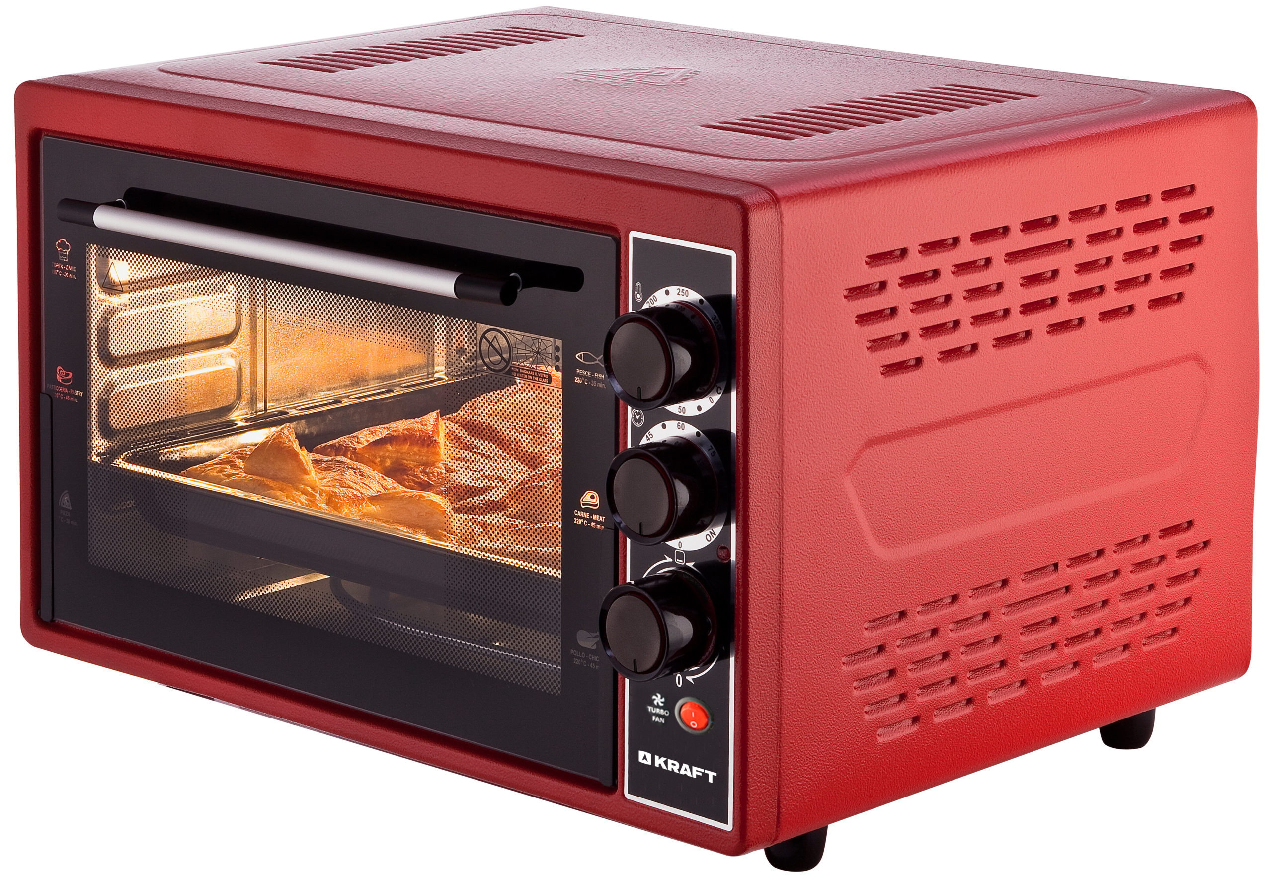 

Мини-печь KRAFT KF-MO 3804 RKR 1500Вт, красный (KF-MO3804RKR), KF-MO 3804 RKR