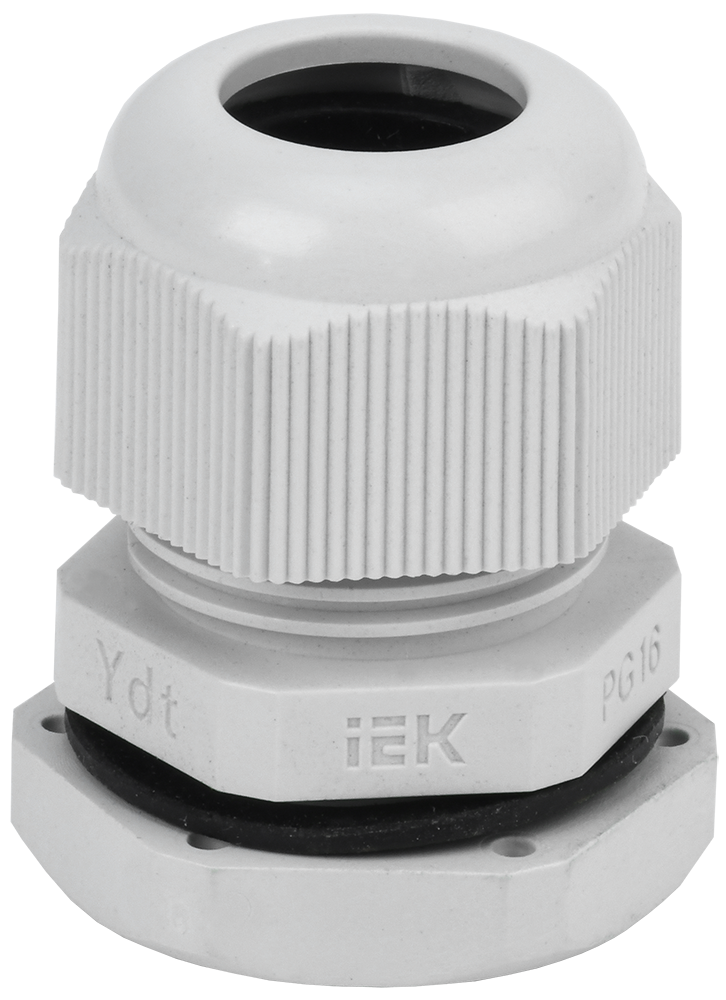 

Сальник IEK PG16, диаметр кабеля 9-13мм IP54, пластик, серый (YSA20-14-16-54-K41), PG16