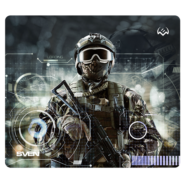 

Коврик для мыши Sven MP-G01S Soldier, игровой, 230x200x2мм, принт (SV-016272), MP-G01S Soldier