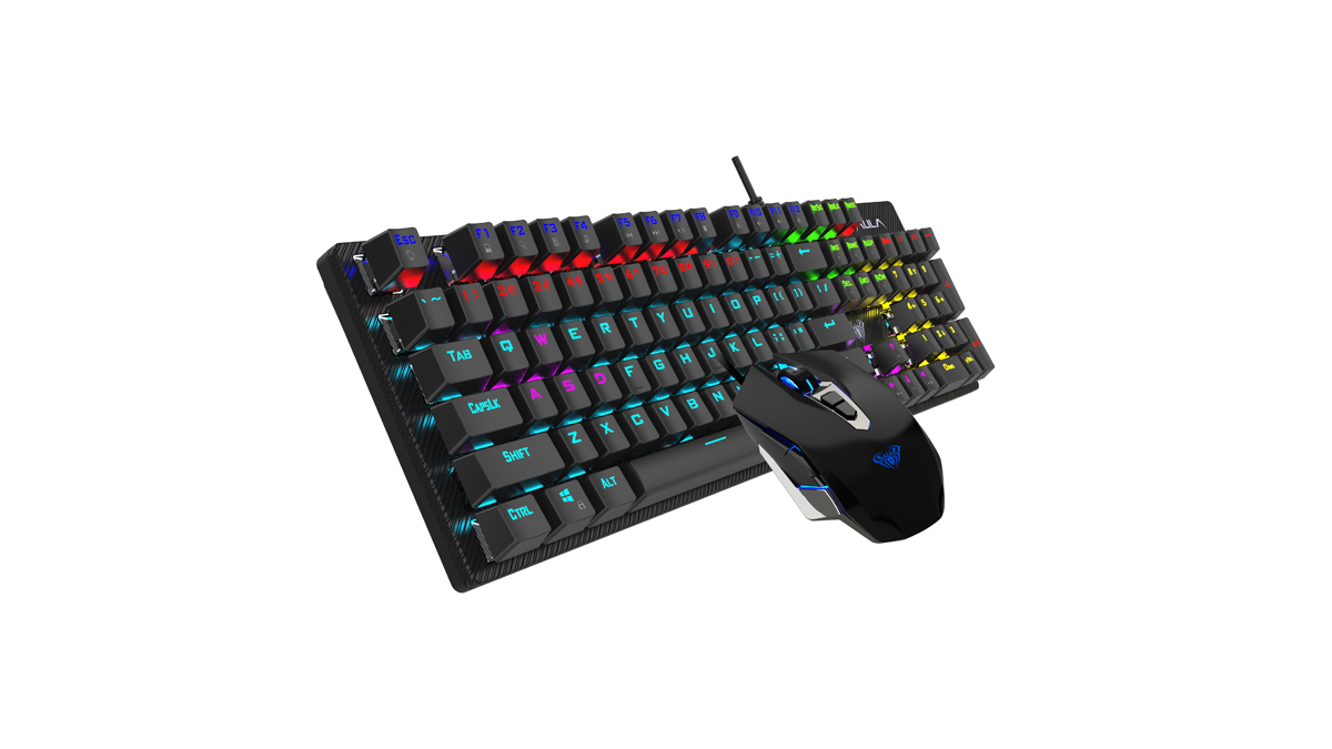 

Клавиатура + мышь AULA T640 , проводная, USB, чёрный, T640