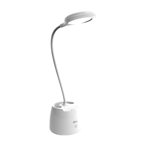Светильник настольный Ritmix LED-530 White, светодиоды, 5 Вт, 6000 K/300лм, с держателем для смартфона и стаканом для ручек или карандашей, белый