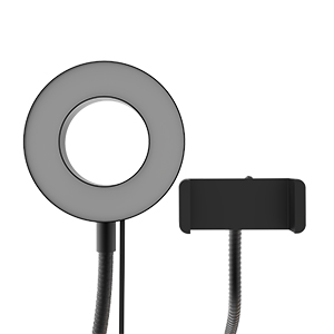

Кольцевая лампа Ritmix RRL-091 для универсальный для смартфона до 80мм, 24 × светодиод Регулировка цветовой температуры, Регулировка яркости: 9 уровней, Управление: на кабеле, черный, RRL-091