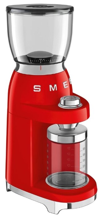 Кофемолка SMEG CGF01, жернова, регулировка помола, 350г, 150Вт, красный