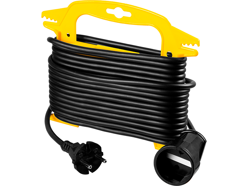 Удлинитель на рамке STAYER Professional MF 207, 1-розетка, 10м, черный/желтый (55014-10)