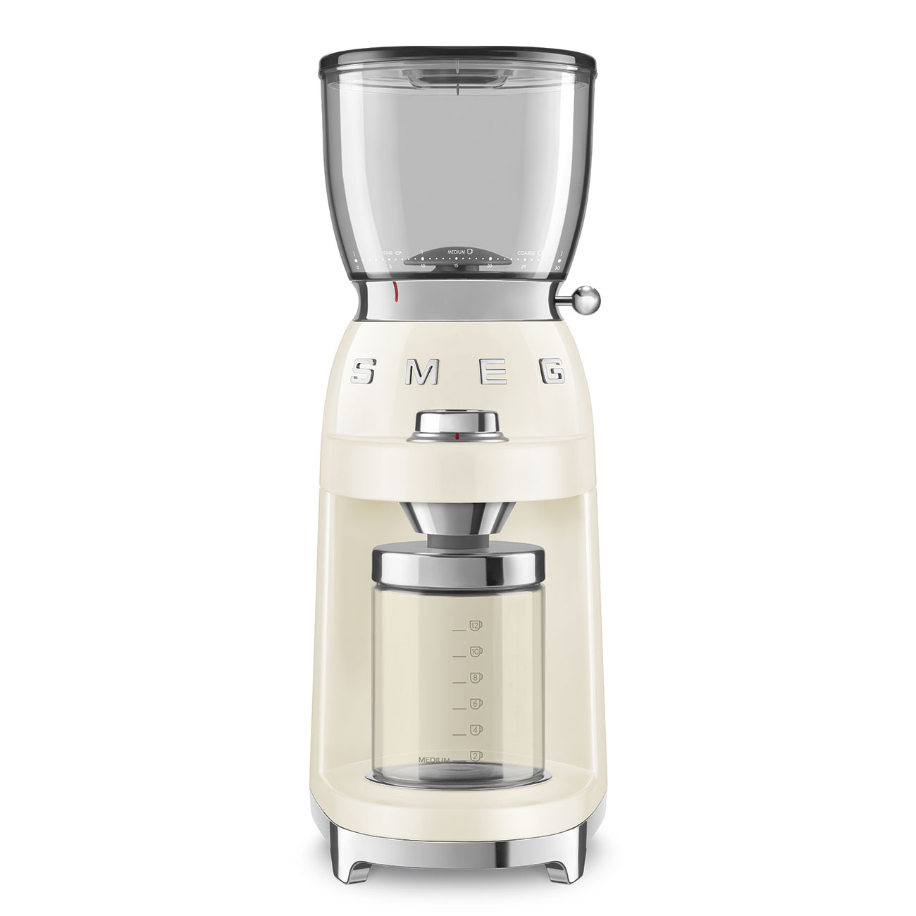

Кофемолка SMEG CGF01CREU, жернова, регулировка помола, 350 г, 150 Вт, кремовый (2000049606), CGF01CREU