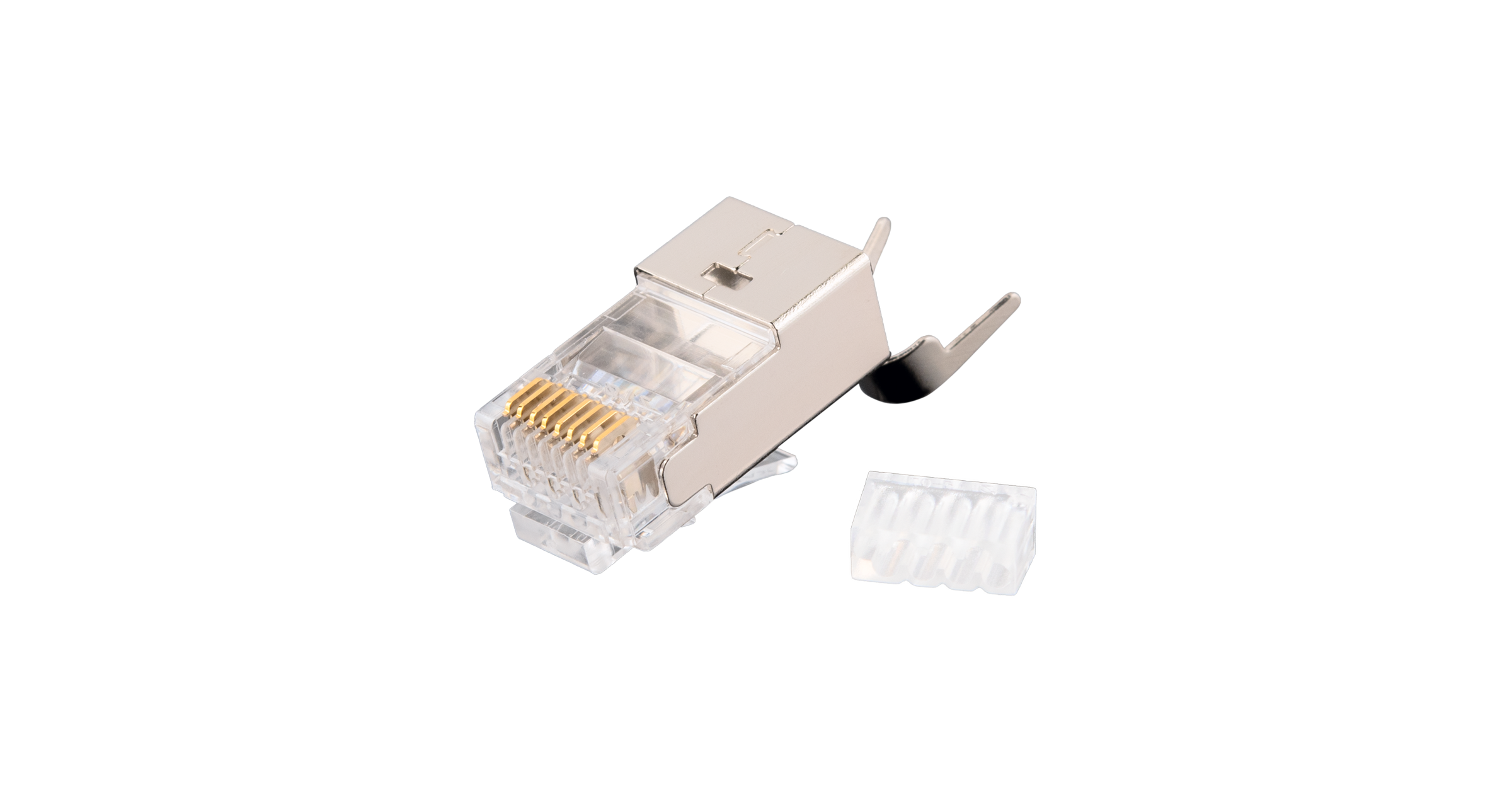 Коннектор RJ-45 8P8C категория 6a, экранированный, вставка, 100шт., с хвостовиком, круглый ввод, NIKOMAX (NMC-RJ88RZ50SA3-T-100)