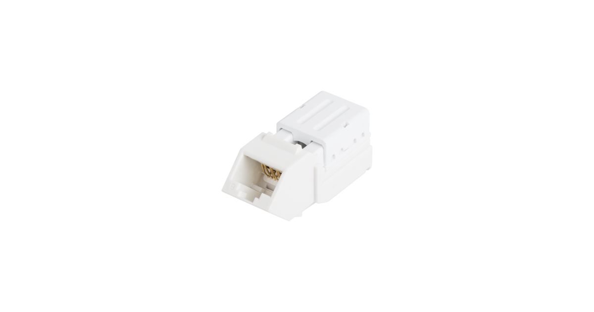 

Модуль Keystone NIKOMAX для панели серии AN угловой, RJ45/8P8C, 110/KRONE, T568A/B cat.6, 1шт., белый (NMC-KJUE2-AN-WT), угловой