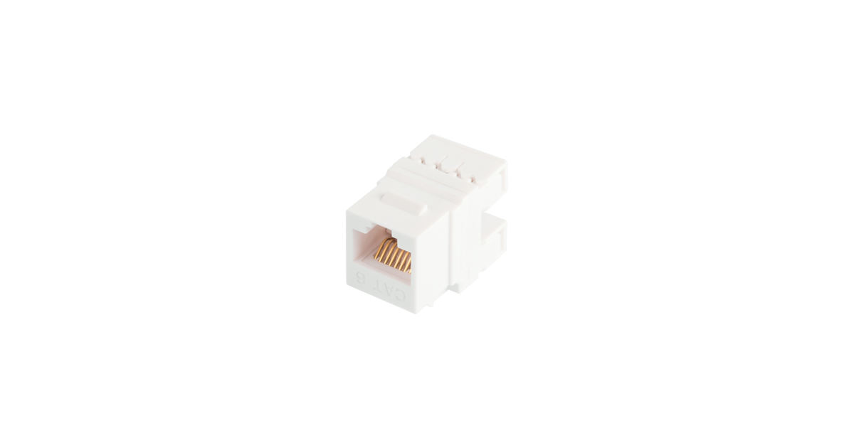 

Модуль Keystone NIKOMAX Essential Line 180 градусов, RJ45/8P8C, 110/KRONE, T568A/B cat.6, 1шт., белый (NMC-KJUE2-VI-WT), 180 градусов