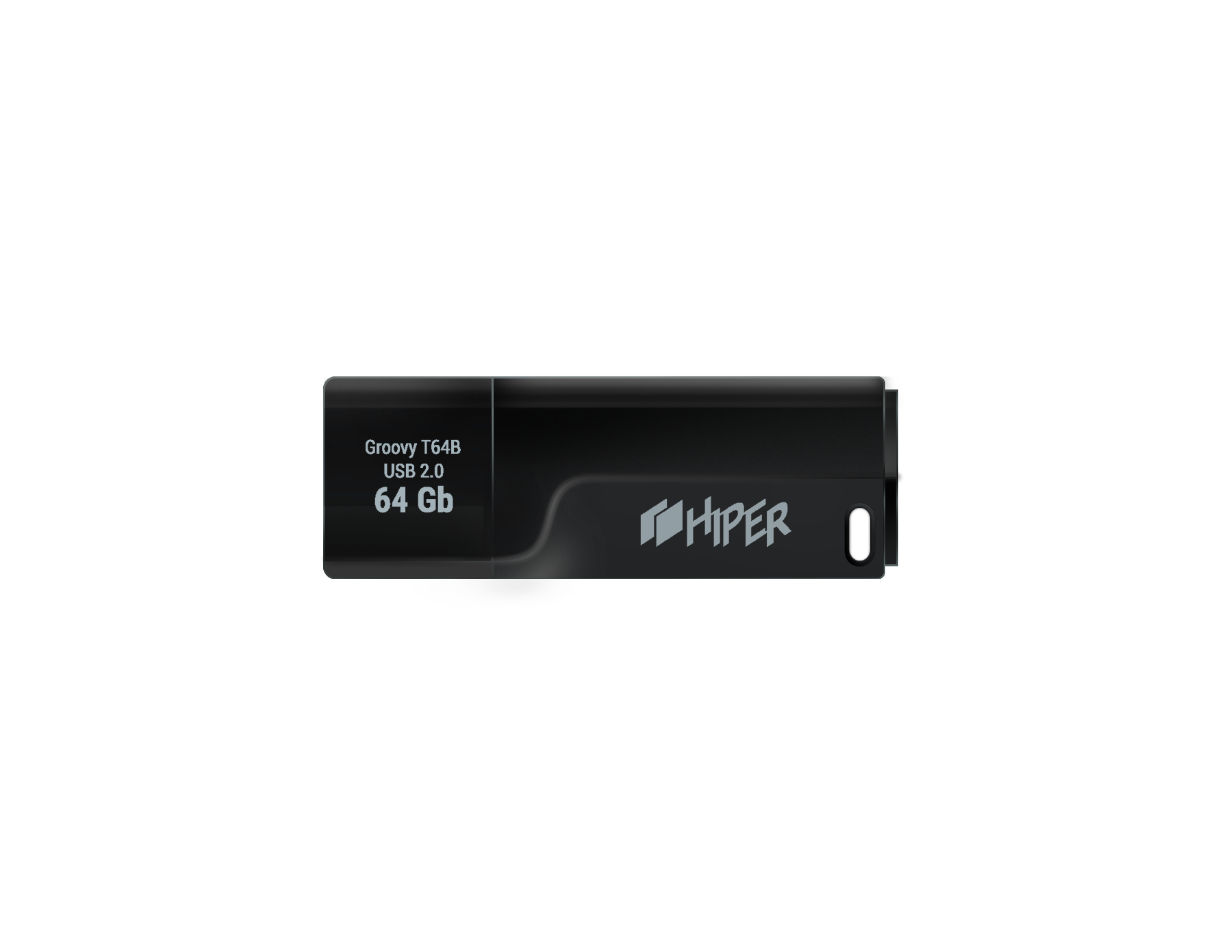 Флешка 64Gb USB 2.0 Hiper Groovy T64B, черный (HI-USB264GBTB)