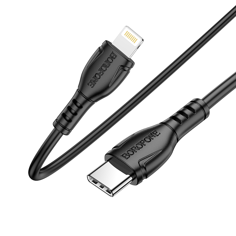 

Кабель Lightning 8-pin-USB Type-C, 2.4A, 1м, черный Borofone BX51 (6931474750884), BX51