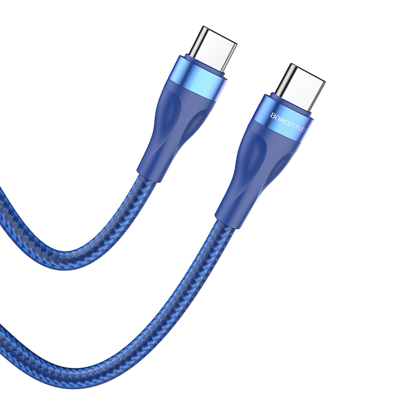

Кабель USB Type-C(m)-USB Type-C(m), 3A, 1м, синий Borofone BX61 (6974443380132 ), BX61