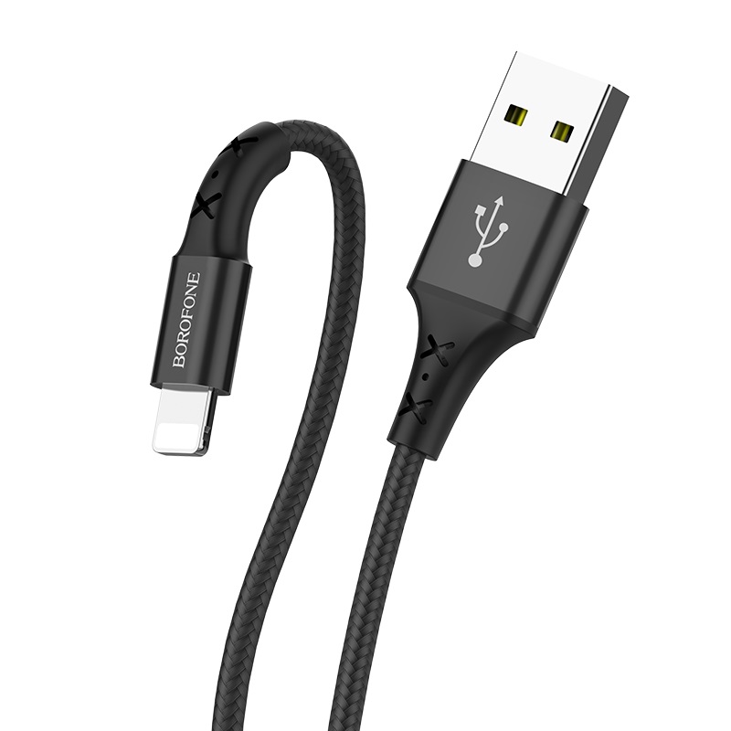 

Кабель Lightning 8-pin-USB, 2.1A быстрая зарядка, 1м, черный Borofone BX20 (6931474700773), BX20