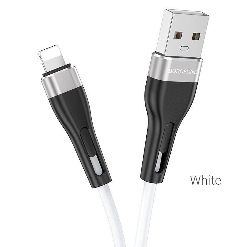 

Кабель Lightning 8-pin-USB, 2.4A, 1м, белый Borofone BX46 (6931474738127), BX46
