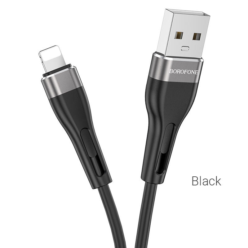 

Кабель Lightning 8-pin-USB, 2.4A, 1м, черный Borofone BX46 (6931474738110), BX46