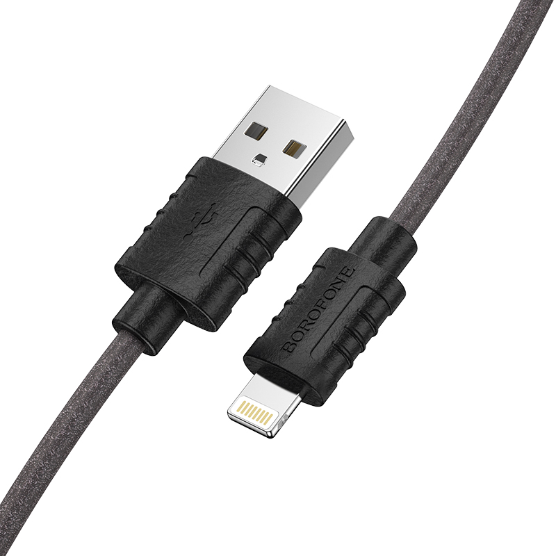 

Кабель Lightning 8-pin(m)-USB 2.0(Am), 2.22A, 1м, черный Borofone BX52 (6931474744401), BX52