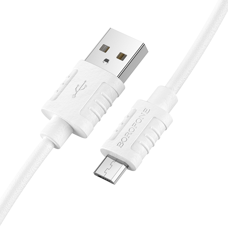 

Кабель Micro USB 2.0(Bm)-USB 2.0(Am), 2.4A, 1м, белый Borofone BX52 (6931474744449), BX52