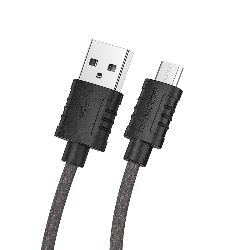 

Кабель Micro USB 2.0(Bm)-USB 2.0(Am), 2.4A, 1м, черный Borofone BX52 (6931474744432), BX52