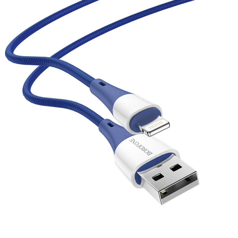 

Кабель Lightning 8-pin(m)-USB 2.0(Am), 2.4A, 1м, синий Borofone BX60 (6931474753212), BX60