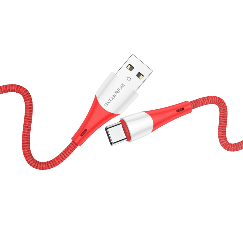 

Кабель USB Type-C(m)-USB 2.0(Am), 3A, 1м, красный Borofone (6931474753267), 0