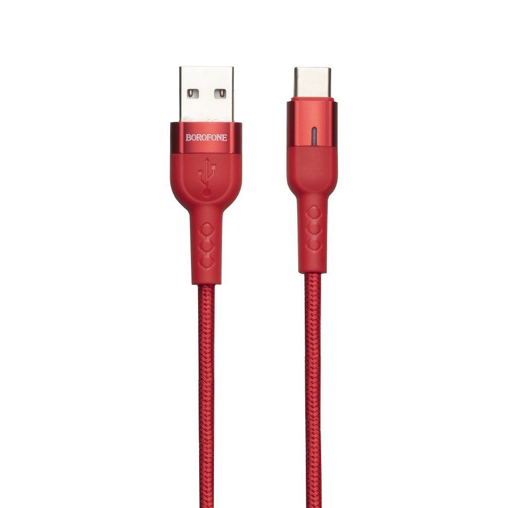 

Кабель USB Type-C(m)-USB 2.0(Am), 3A, 1.2м, красный Borofone BU25 (6931474728241), BU25
