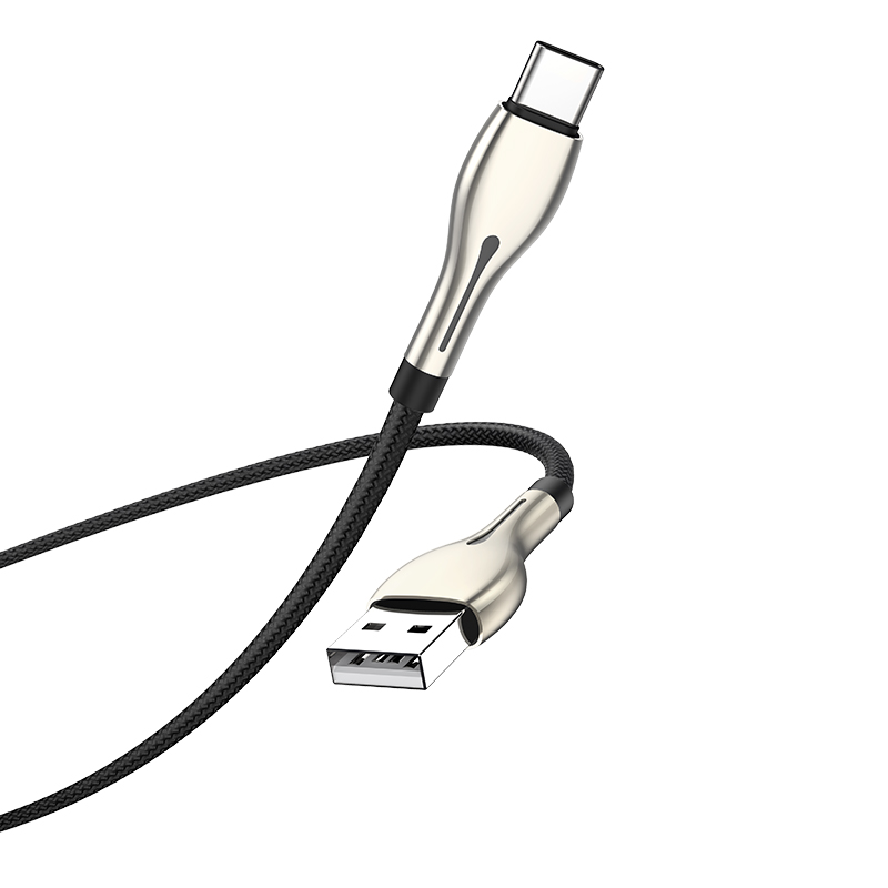 

Кабель USB 2.0(Am)-USB 2.0 Type-C(m), 3A, 1.2м, черный Borofone Exquisite BU29 (6931474753618), BU29