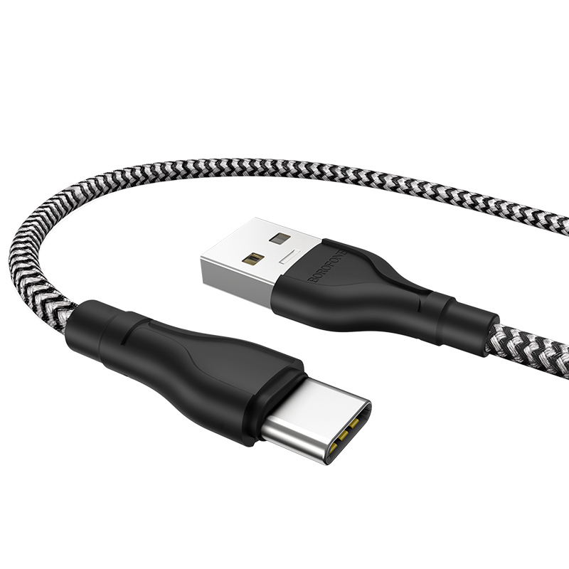 

Кабель USB Type-C(m)-USB 2.0(Am), 3A, 1м, черный/белый Borofone Beneficial BX39 (6931474727312), Белый/черный, BX39