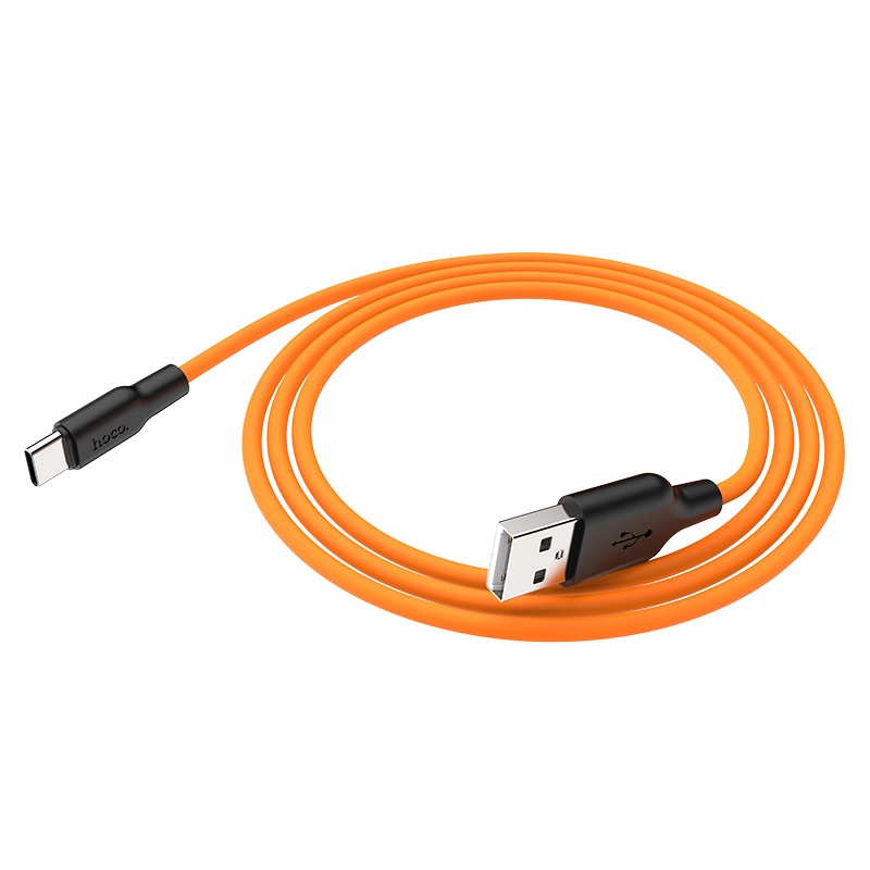 

Кабель USB Type-C-USB, 3A, 1м, черный/оранжевый HOCO plus X21 (6931474711953), X21