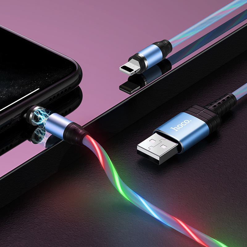 

Кабель Lightning 8-pin(m)-USB 2.0(Am), 2.4A, 1.2м, синий HOCO U90 (6931474730022 / УТ-00009587), U90