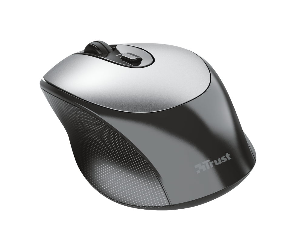 

Мышь беспроводная Trust Zaya, 1600dpi, оптическая светодиодная, USB, черный/серебристый (23809), Zaya