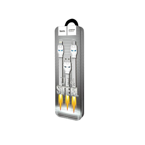 

Кабель Lightning 8-pin(m)+Micro USB 2.0(Bm)-USB 2.0(Am), плоский, 2.4A, 1.3м, белый HOCO U14 (6957531057147), U14