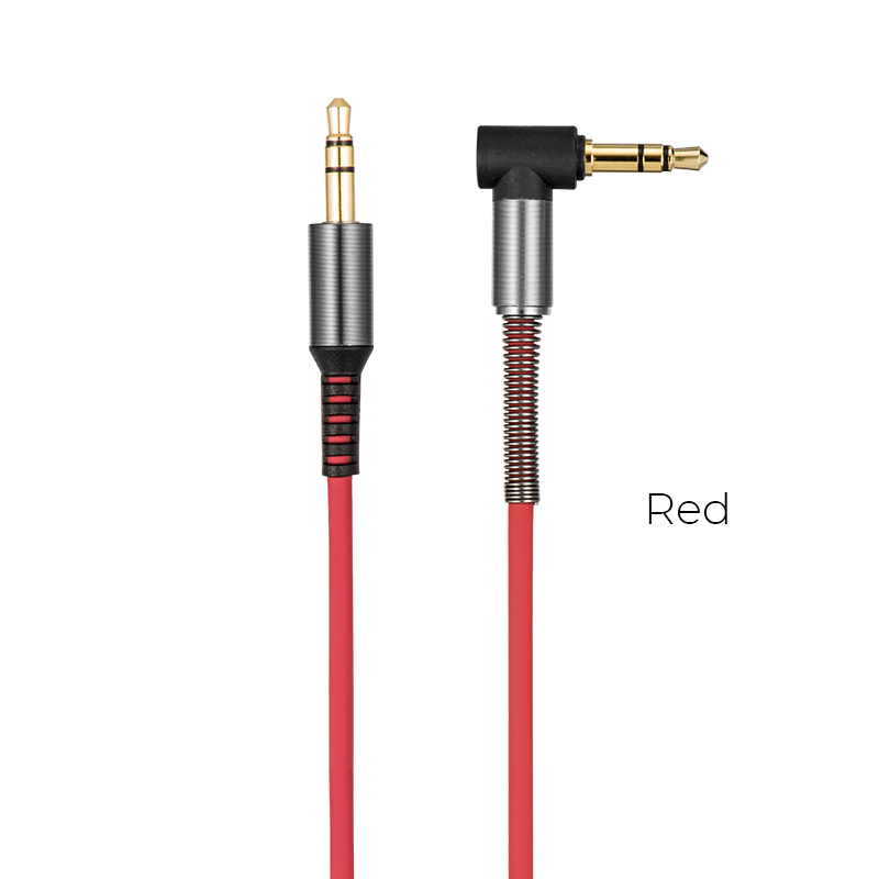 

Кабель Jack 3.5mm(M)-Jack 3.5mm(M) угловой, 1 м, красный HOCO UPA02 (6957531025672), UPA02