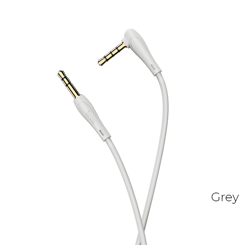 

Кабель Jack 3.5mm(M)-Jack 3.5mm(M) угловой, экранированный, 1 м, серый HOCO UPA15 (6931474713438), UPA15