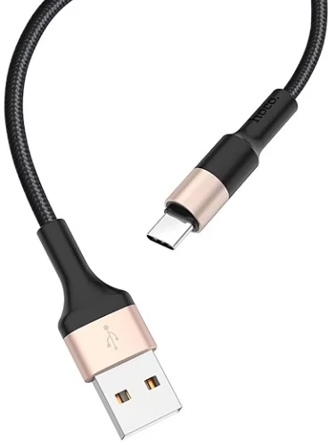 

Кабель USB Type-C-USB, 3A, 1м, черный/золотой HOCO RA3 (УТ000022075), RA3