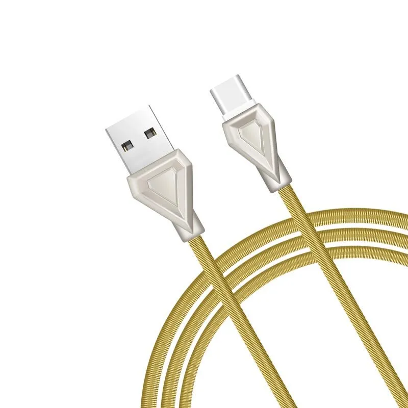 

Кабель USB Type-C(m)-USB 2.0(Am), 2.4A, 1м, золотистый HOCO Golden armor U25, U25