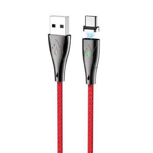 

Кабель USB Type-C(m)-USB 2.0(Am), 3A, 1.2м, красный HOCO Blaze magnetic U75, U75