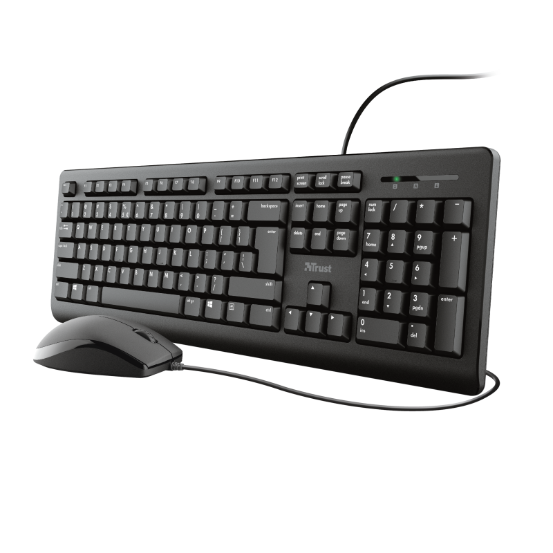 Клавиатура + мышь Trust Primo, проводная, USB, черный ( 23994)