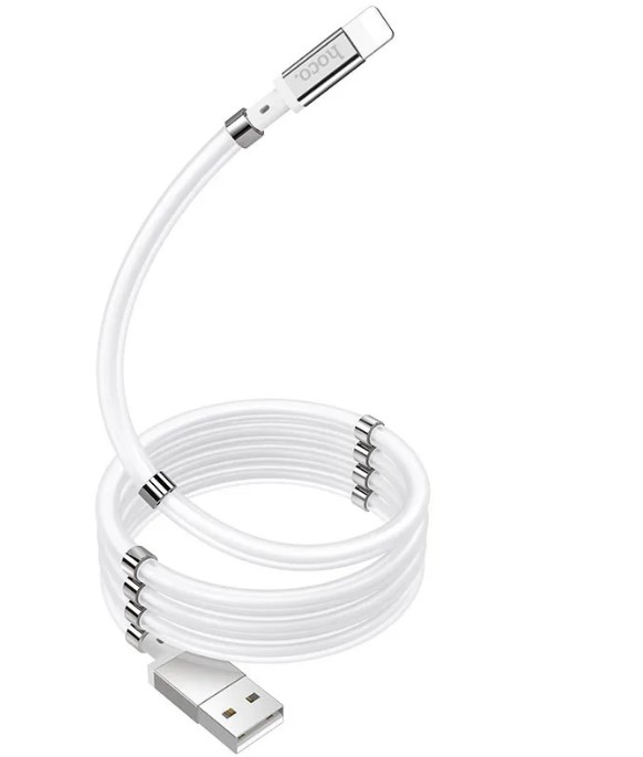 

Кабель Lightning 8-pin(m)-USB 2.0(Am), 2.4A, 1м, белый HOCO U91 (УТ-00009592), U91