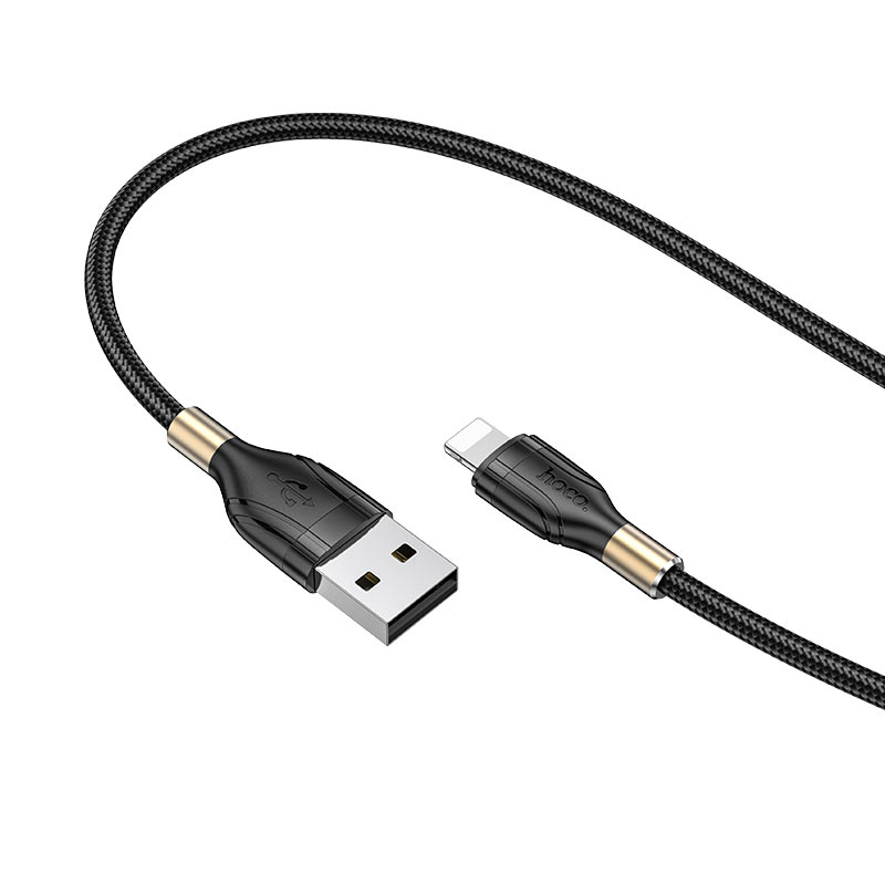 

Кабель Lightning 8-pin(m)-USB 2.0(Am), 2.4A, 1.2м, черный HOCO Shadow U92 (УТ-00010516), U92