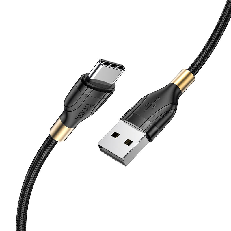 

Кабель USB Type-C(m)-USB 2.0(Am), 2.4A, 1.2м, черный HOCO Shadow U92 (УТ-00010520), U92