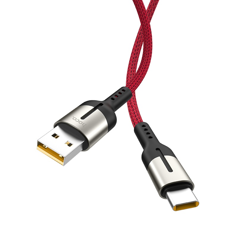 

Кабель USB Type-C(m)-USB 2.0(Am), 5A быстрая зарядка, 1.2м, красный HOCO Gusto U68 (УТ-00009489), U68