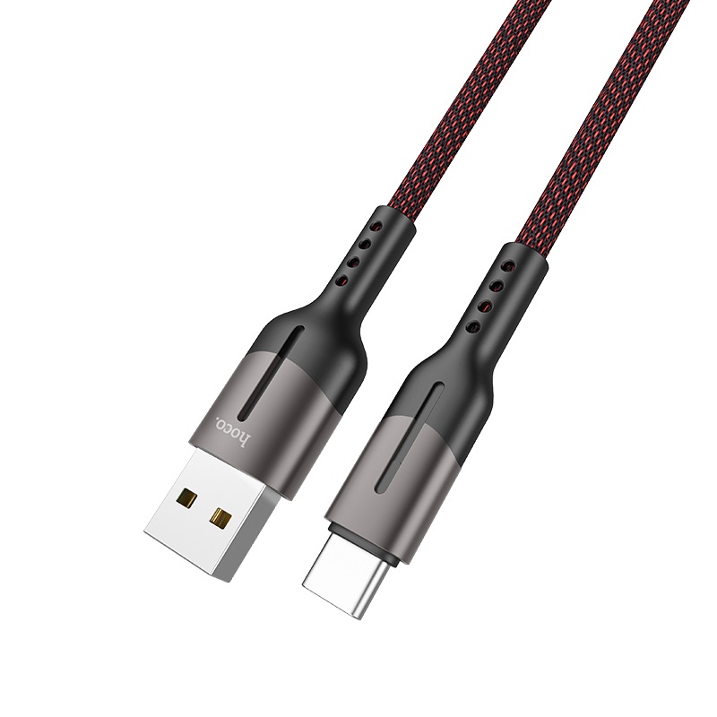 

Кабель USB Type-C-USB, быстрая зарядка, 5А, 1.2 м, черный, HOCO Gusto U68 (6931474710604), U68
