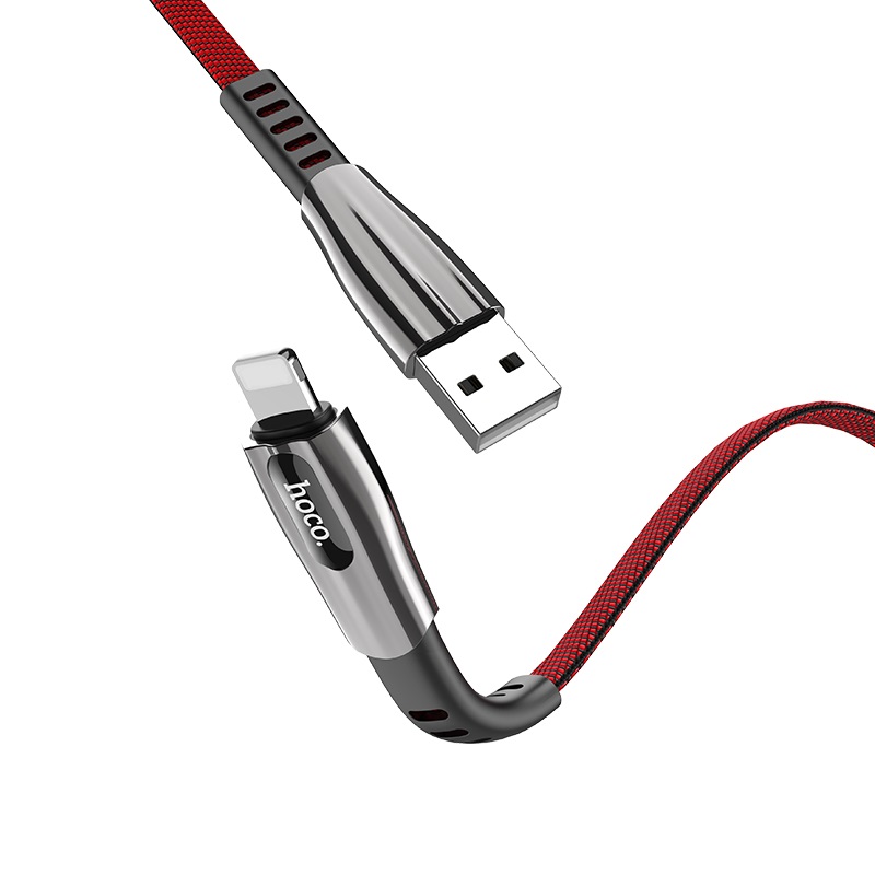 

Кабель Lightning 8-pin-USB, плоский, 2.4A, 1.2м, красный HOCO U70 (УТ-00008039), U70